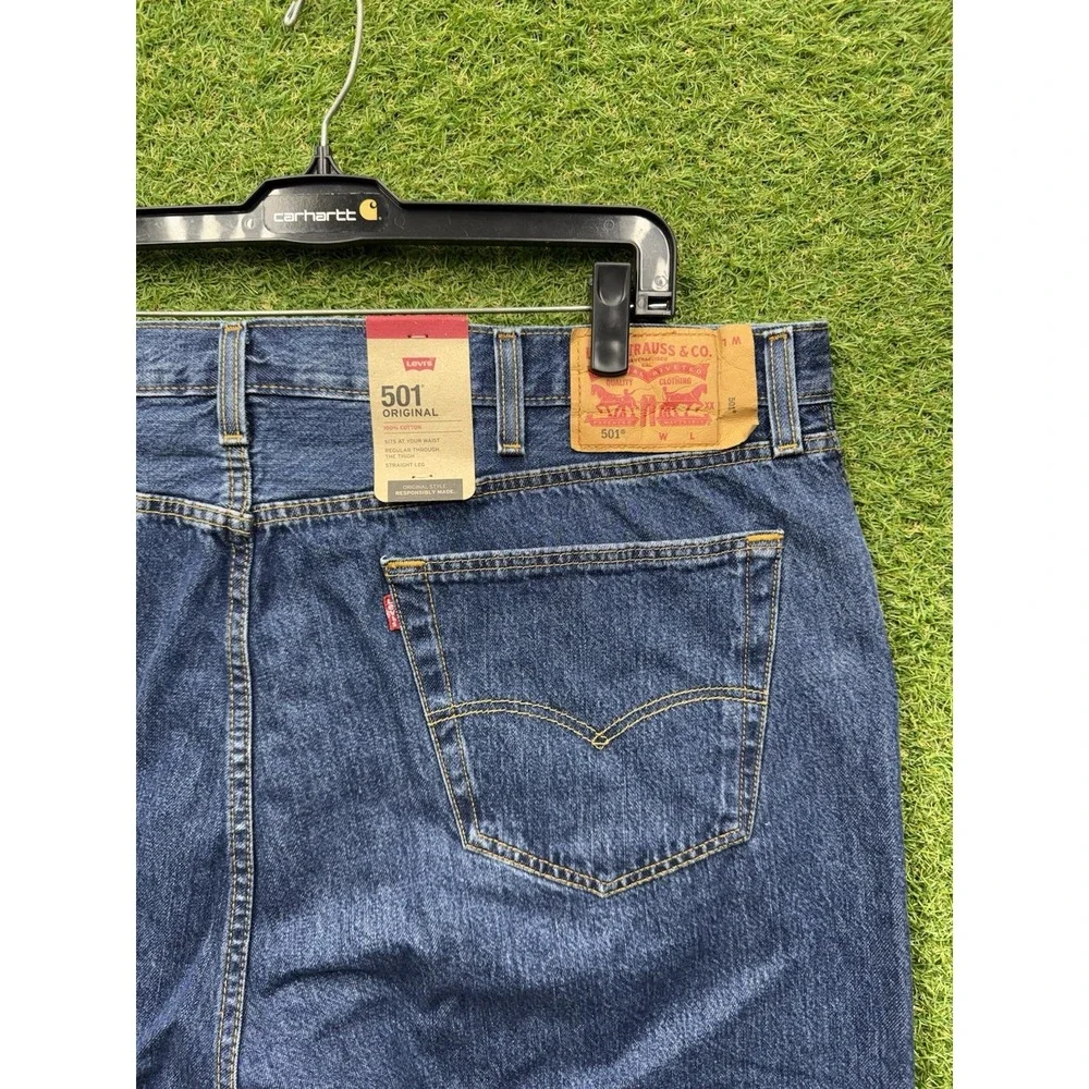 Vintage Levis 501 xx Jeans Mens 44x30 Preshrunk Button Fly Dark Wash Denim NWT